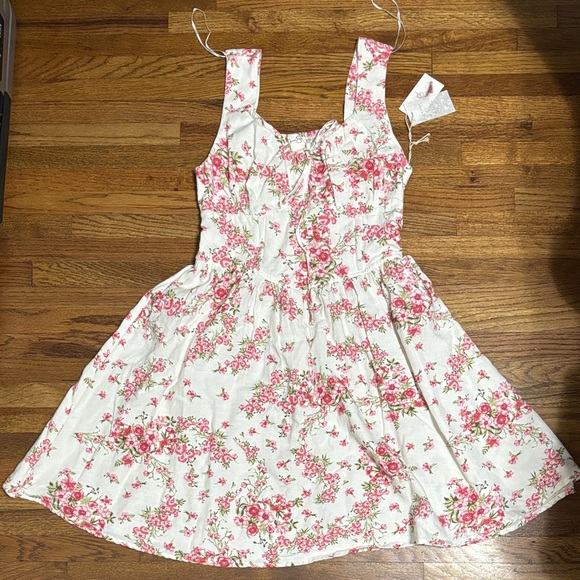 NWT Jessica Simpson floral dress peasant style A-line midi - Picture 1 of 5